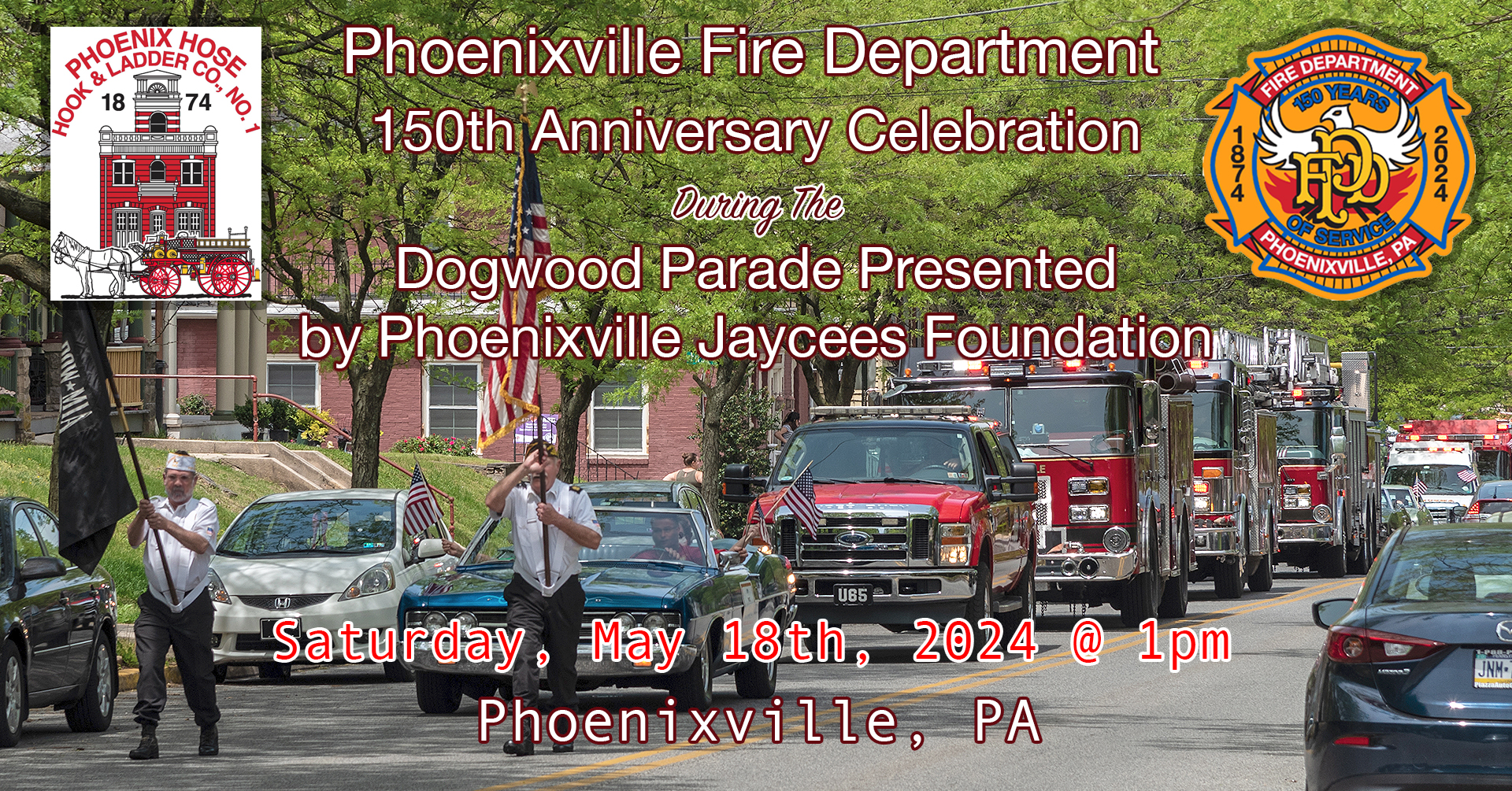 Banner Photo for 150th Anniversary Parade on May 18th. Click photo for more information
